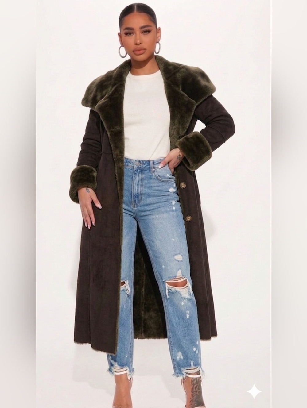 Calvin Klein Chocolate Trench Coat